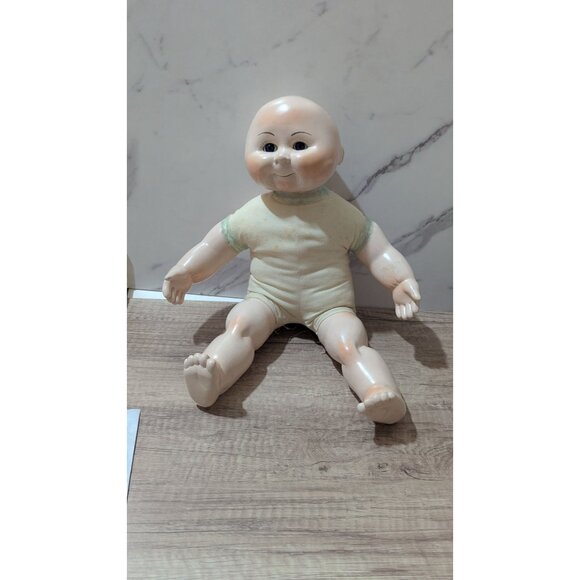 Vintage  Baby Doll Blue Eyes & Painted Features 16"Porcelain ceramic Cloth - Picture 11 of 12